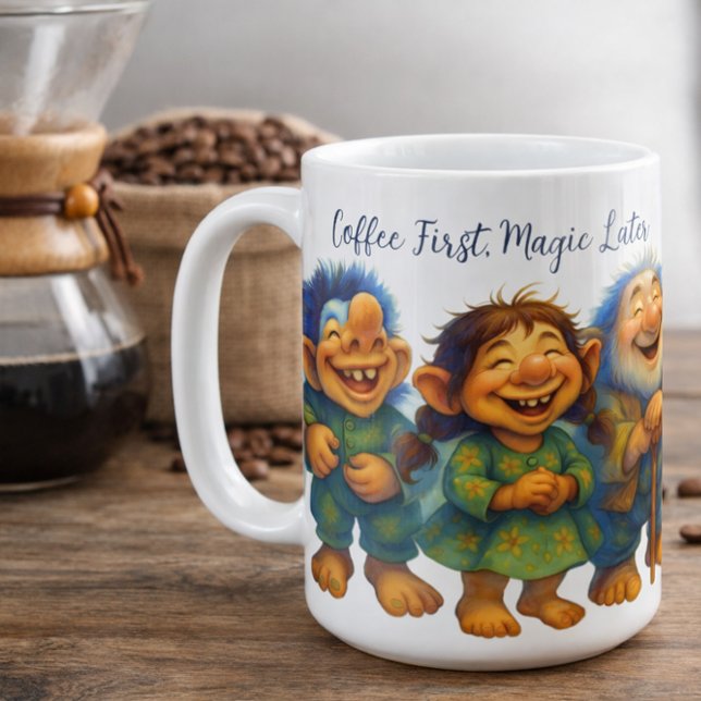 Caneca De Café Presente de Café Troll Caprichoso para Manhãs Acon (Criador carregado)