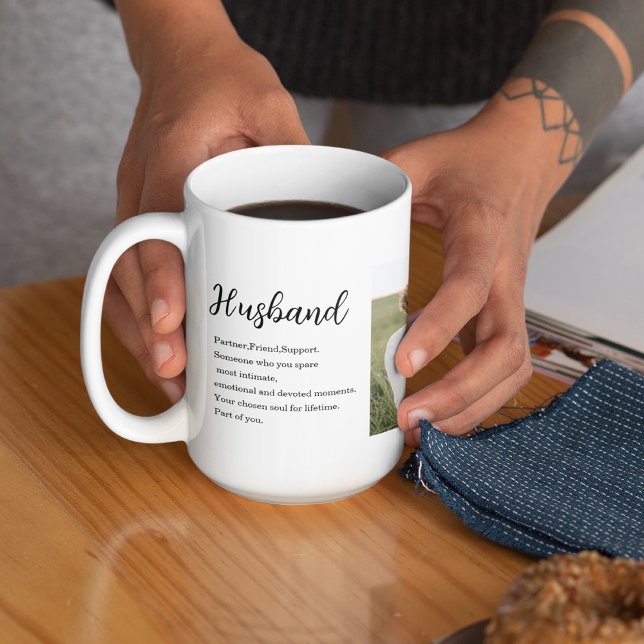 Caneca De Café Presente de Casal de Colagem Foto e Marido Românti (Criador carregado)