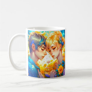 Caneca De Café Presente de Casal Romântico Anime Personalizado