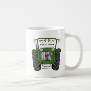 Caneca De Café Presente de Casamento do País do Trator Verde Pers