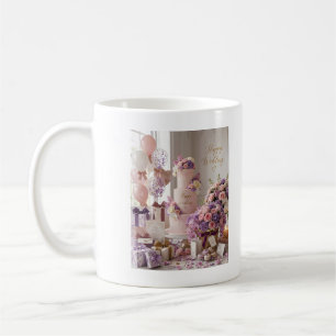 Caneca De Café Presente de Casamento Elegante Feliz Casamento