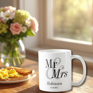 Caneca De Café Presente de casamento minimalista moderno para Sr