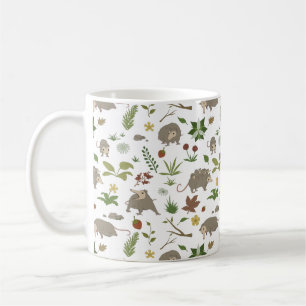Caneca De Café Presente de Chalé Leve de Gambá Branco Floresta de