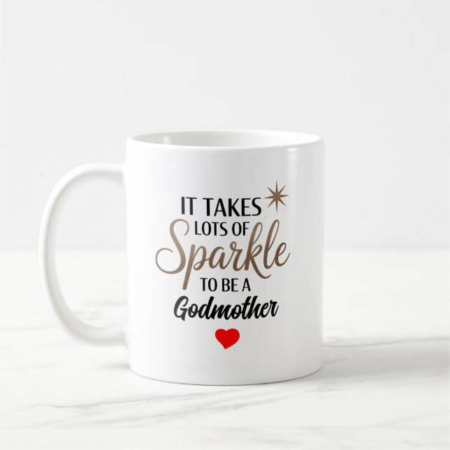 Caneca De Café ✨ Presente de Citação Brilhante para Madrinha (Esquerda)