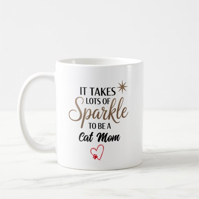 Caneca De Café ✨ Presente de Citação Brilhante para Mãe de Gato (Esquerda)