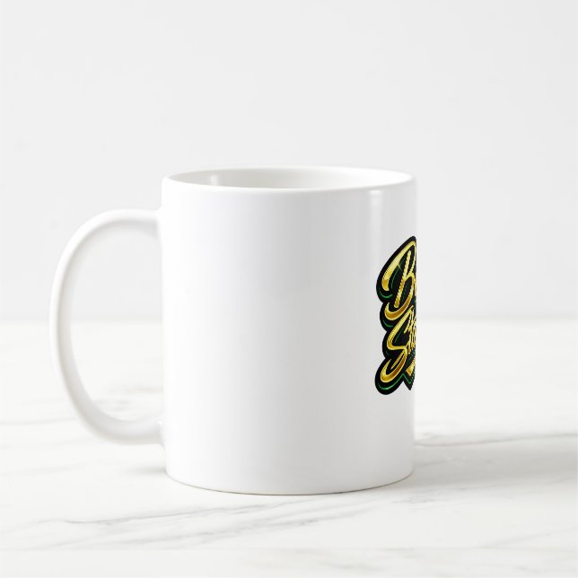 Caneca De Café Presente de Citação Dourada Nascido Para se Destac (Esquerda)