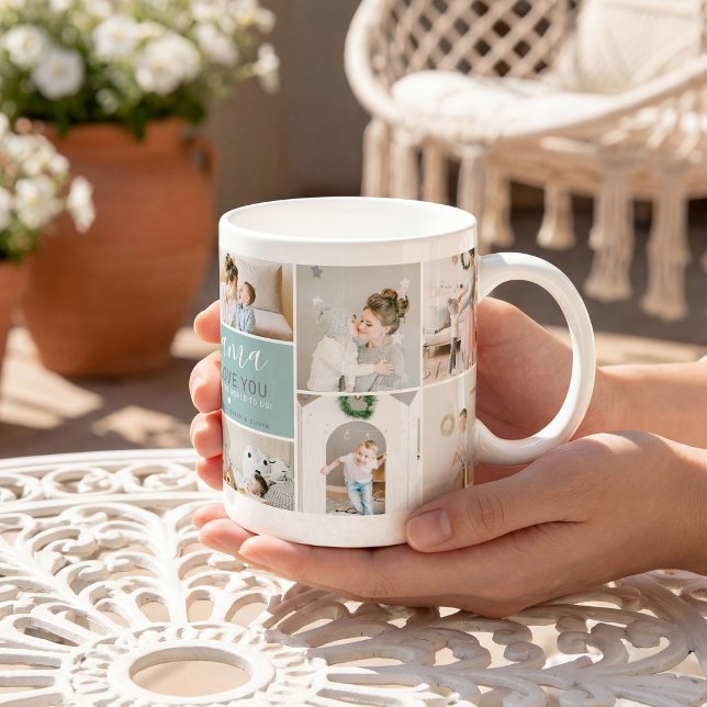 Caneca De Café Presente de Colagem de Fotos da Mãe Moderna Fofa (Criador carregado)