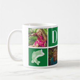 Caneca De Café Presente de Colagem de Fotos de Peixes Verdes para