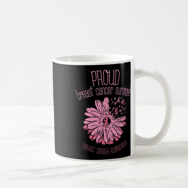 Caneca De Café Presente de Consciência do Cancer da Mama Rosa Sob (Direita)