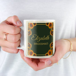 Caneca De Café Presente de Damas de Honra Floresta Verde Casament