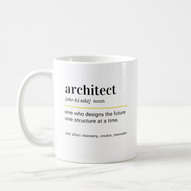 Caneca De Café Presente de Definição de Arquiteto Engraçado (Esquerda)