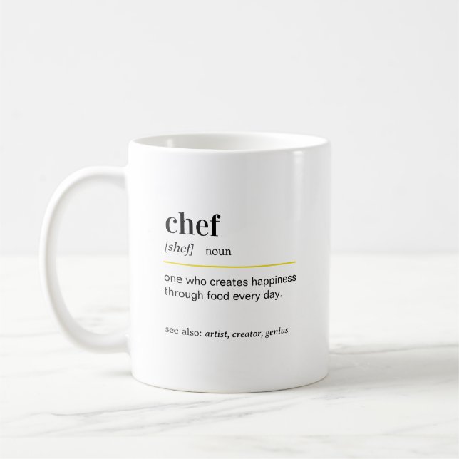 Caneca De Café Presente de Definição de Chef Engraçado (Esquerda)
