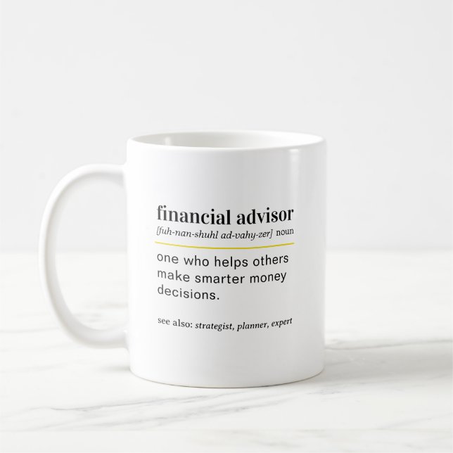 Caneca De Café Presente de Definição de Consultor Financeiro Engr (Esquerda)