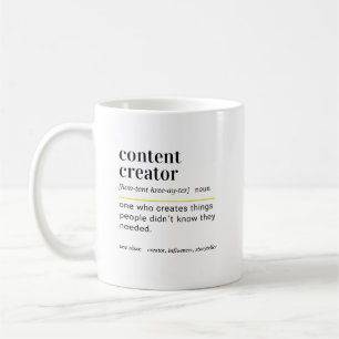 Caneca De Café Presente de Definição de Criador de Conteúdo