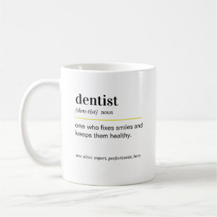 Caneca De Café Presente de Definição de Dentista Engraçado