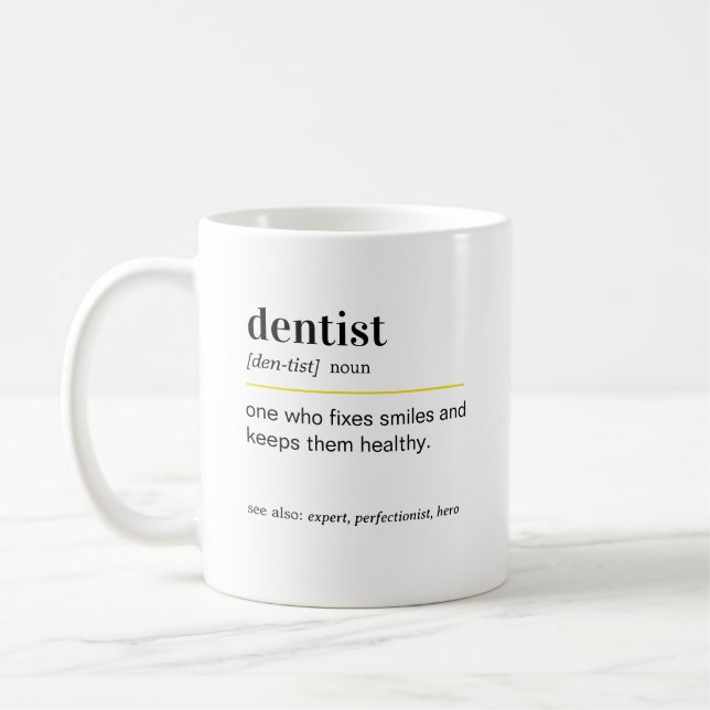 Caneca De Café Presente de Definição de Dentista Engraçado (Esquerda)
