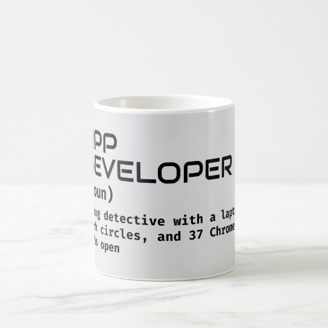 Caneca De Café Presente de definição de desenvolvedor de software (Centro)