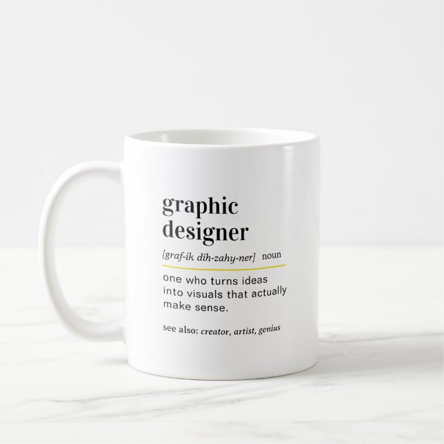 Caneca De Café Presente de definição de designer gráfico engraçad (Esquerda)
