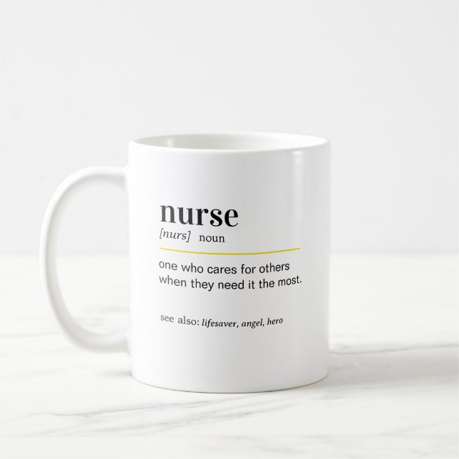 Caneca De Café Presente de Definição de Enfermeira Engraçada (Esquerda)
