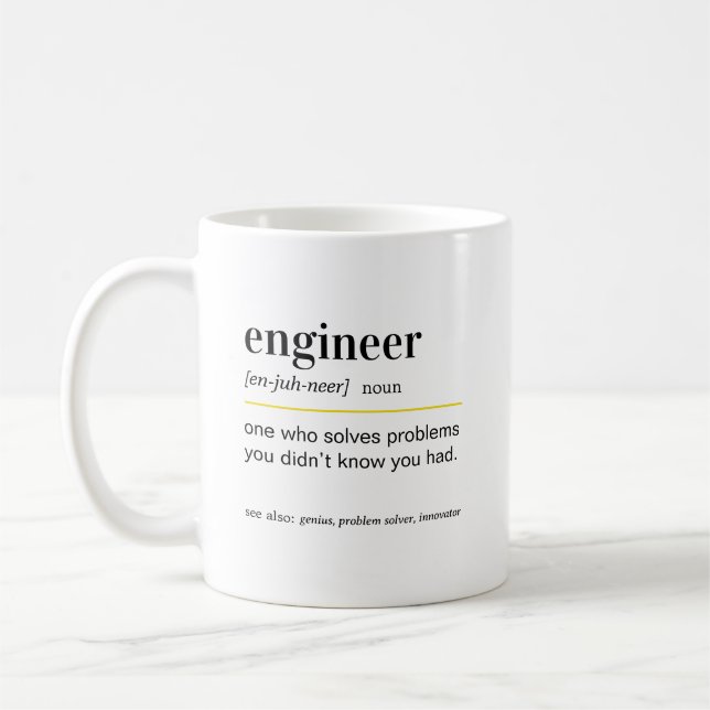 Caneca De Café Presente de Definição de Engenheiro Engraçado (Esquerda)