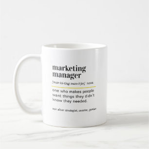 Caneca De Café Presente de Definição de Gerente de Marketing Engr