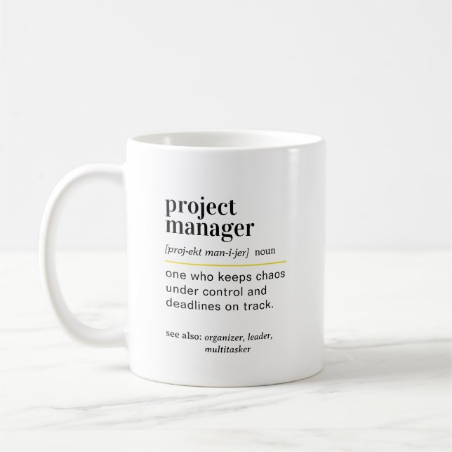 Caneca De Café Presente de Definição de Gerente de Projetos Engra (Esquerda)