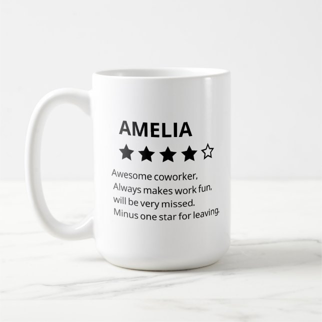 Caneca De Café Presente de despedida personalizado - Funny 4 Star (Esquerda)
