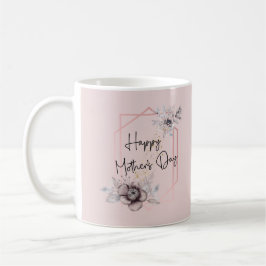Caneca De Café Presente de Dia de as mães Floral Rosa Fotográfico