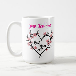 Caneca De Café Presente de Dia de as mães Personalizado com Coraç