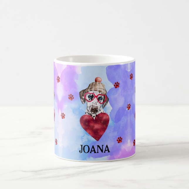 Caneca De Café Presente de Dia dos Namorados Cachorro Dálmata Rox (Centro)