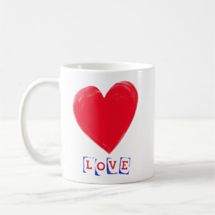 Caneca De Café Presente de Dia dos Namorados com um Grande Coraçã