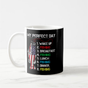 Caneca De Café Presente de Dia Perfeito para Pescadores Bandeira