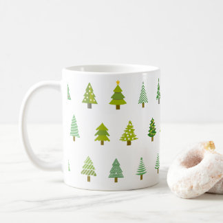 Caneca De Café presente de elefante branco da árvore de Natal