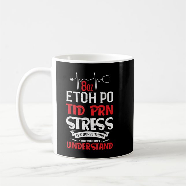 Caneca De Café Presente de Enfermagem - Estresse PRN 8 oz ETOH PO (Esquerda)