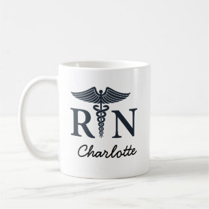Caneca De Café Presente de Enfermeira com Nome Personalizado Enfe