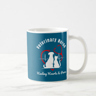 Caneca De Café Presente de Enfermeira Veterinária Corações Patas