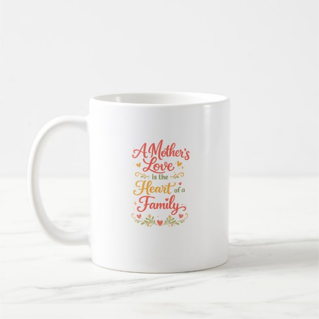Caneca de Café Presente de Família Coração de Amor (Esquerda)