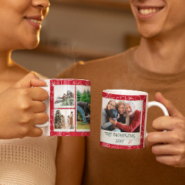 Caneca De Café Presente de Família de Fotos Múltiplas Doodles Ver
