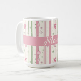Caneca De Café Presente de Férias Personalizado para Mamãe Rosa C