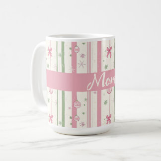 Caneca De Café Presente de Férias Personalizado para Mamãe Rosa C