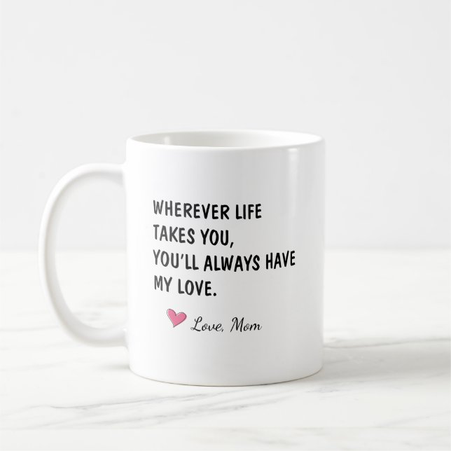 Caneca De Café Presente de Filha Para Onde a Vida Levar (Esquerda)