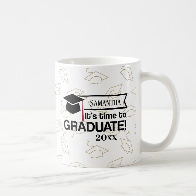 Caneca De Café Presente de Formatação de Ano e Nome Personalizado (Direita)