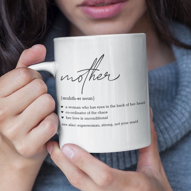 Caneca De Café Presente de Foto com Definição de Mãe Personalizad (Criador carregado)