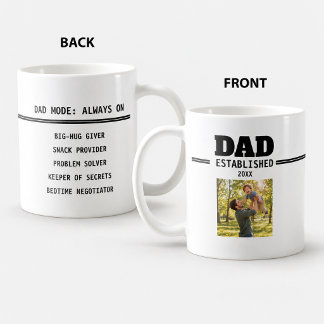 Caneca De Café Presente de Foto da Família Estabelecida pelo Pai