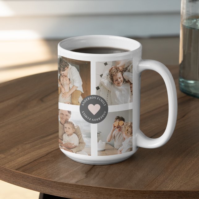 Caneca De Café Presente de Foto Personalizada da Família de Colag (Criador carregado)