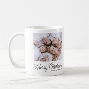 Caneca De Café Presente de Fotos da Família Feliz Natal