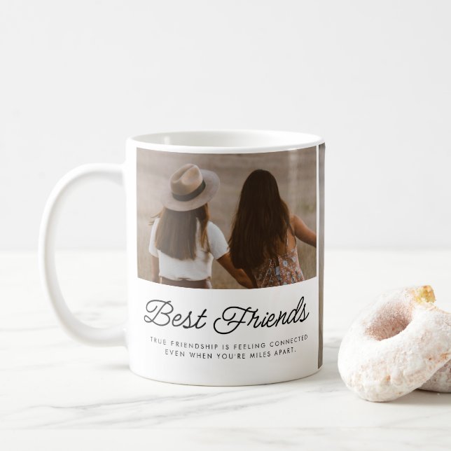 Caneca De Café Presente de Frase de Melhores Amigos em Script (Com Donut)