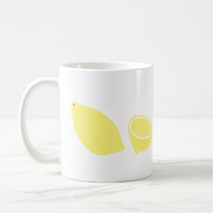 Caneca De Café Presente de Fruta de Limão Amarelo Fresco