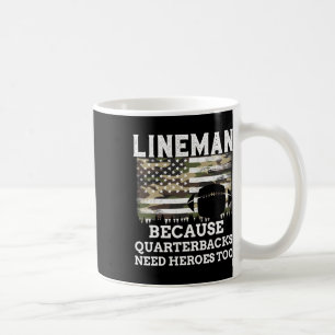 Caneca De Café Presente de Futebol Lineman Bandeira Americana Pat