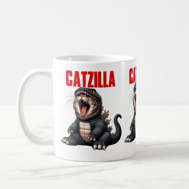 Caneca De Café Presente de Gato Monstro Bonito para Gaquetas de G (Esquerda)